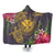 Hawaii Kanaka Turtle Hibiscus Plumerian Polynesia Hooded Blanket - Alena Style Purple - AH Hooded Blanket White - Polynesian Pride