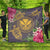 Hawaii Kanaka Turtle Hibiscus Plumerian Polynesia Premium Quilts - Alena Style Purple - AH Premium Quilt Black - Polynesian Pride