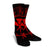 Hawaii Kanaka Turtle Hibiscus Polynesian Crew Socks - Anthea Style Red - AH - Polynesian Pride