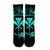 Hawaii Kanaka Turtle Hibiscus Polynesian Crew Socks - Anthea Style Turquoise - AH - Polynesian Pride