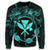 Hawaii Kanaka Turtle Hibiscus Polynesian Sweatshirt - Anthea Style Turquoise - AH - Polynesian Pride