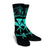 Hawaii Kanaka Turtle Hibiscus Polynesian Crew Socks - Anthea Style Turquoise - AH - Polynesian Pride