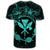 Hawaii Kanaka Turtle Hibiscus Polynesian T Shirt Anthea Style Turquoise - Polynesian Pride