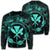 Hawaii Kanaka Turtle Hibiscus Polynesian Sweatshirt - Anthea Style Turquoise - AH Unisex Black - Polynesian Pride