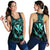 Hawaii Kanaka Turtle Hibiscus Polynesian Racerback Tank - Anthea Style Turquoise - AH Black - Polynesian Pride