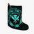 Hawaii Kanaka Turtle Hibiscus Polynesian Christmas Stocking - Anthea Style Turquoise - AH Christmas Stocking 26 X 42 cm Black - Polynesian Pride