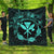 Hawaii Kanaka Turtle Hibiscus Polynesian Premium Quilts - Anthea Style Turquoise - AH Black - Polynesian Pride