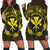 Hawaii Kanaka Turtle Hibiscus Polynesian Hoodie Dress - Anthea Style Yellow - AH Black - Polynesian Pride