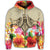 Hawaii Manta Ray Tropical Hibiscus Plumeria Polynesian Zip Hoodie - Polynesian Pride