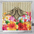 Hawaii Manta Ray Tropical Hibiscus Plumeria Polynesian Shower Curtain - AH 177 x 172 (cm) Black - Polynesian Pride