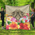 Hawaii Manta Ray Tropical Hibiscus Plumeria Polynesian Premium Quilts - AH Black - Polynesian Pride