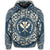 Hawaii Map Classic Floral Zip Hoodie Blue - Polynesian Pride