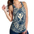 Hawaii Map Classic Floral Racerback Tank Blue - AH - Polynesian Pride