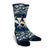 Hawaii Map Classic Floral Crew Socks Blue - AH - Polynesian Pride