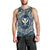 Hawaii Map Classic Floral Tank Top Blue - AH Black - Polynesian Pride