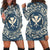 Hawaii Map Classic Floral Hoodie Dress Blue - AH Black - Polynesian Pride