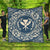 Hawaii Map Classic Floral Premium Quilts Blue - AH Black - Polynesian Pride