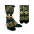 Hawaii Map Classic Floral Crew Socks Green - AH Crew Socks White - Polynesian Pride