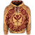 Hawaii Map Classic Floral Zip Hoodie Red - Polynesian Pride