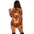 Hawaii Map Classic Floral Hoodie Dress Red - AH - Polynesian Pride