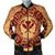 Hawaii Map Classic Floral Bomber Jacket Red - AH Black Unisex - Polynesian Pride