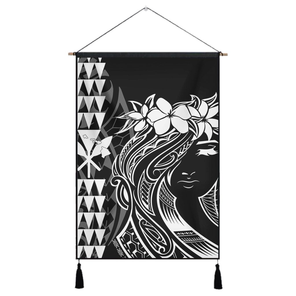 Hawaii Map Kanaka Polynesian Hula Girl Hanging Poster - AH - J5R Hanging Poster Cotton And Linen - Polynesian Pride