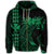 Hawaii Map Kanaka Polynesian Hula Girl Zip Hoodie Green - Polynesian Pride