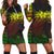 Hawaii Map Kanaka Polynesian Hula Girl Hoodie Dress Reggae - AH - J5R Black - Polynesian Pride