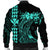 Hawaii Map Kanaka Polynesian Hula Girl Bomber Jacket Turquoise - AH - J5R - Polynesian Pride