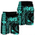 Hawaii Map Kanaka Polynesian Hula Girl Men's Shorts Turquoise - AH - J5C - Polynesian Pride