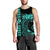 Hawaii Map Kanaka Polynesian Hula Girl Tank Top Turquoise - AH - J5R Black - Polynesian Pride