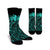 Hawaii Map Kanaka Polynesian Hula Girl Crew Socks Turquoise - AH - J5R Crew Socks White - Polynesian Pride