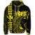 Hawaii Map Kanaka Polynesian Hula Girl Zip Hoodie Yellow - Polynesian Pride