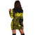 Hawaii Map Kanaka Polynesian Hula Girl Hoodie Dress Yellow - AH - J5R - Polynesian Pride