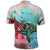 Hawaii Map Kanaka Sea Turtle Hibiscus Polo Shirt Blue Pink - Polynesian Pride