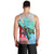 Hawaii Map Kanaka Sea Turtle Hibiscus Tank Top - AH - Blue Pink - Polynesian Pride