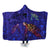 Hawaii Map Kanaka Turtle Hooded Blanket - Volcano Style - Galaxy - AH Hooded Blanket White - Polynesian Pride