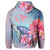 Hawaii Map Kanaka Turtle Galaxy Night Plumeria Hibiscus Zip Hoodie - Polynesian Pride