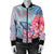 Hawaii Map Kanaka Turtle Galaxy Night Plumeria Hibiscus Bomber Jacket - AH - Polynesian Pride