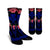 Hawaii Map Kanaka Two Men Holding Flag Crew Socks Blue - AH Crew Socks White - Polynesian Pride