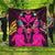 Hawaii Map Kanaka Two Men Holding Flag Premium Quilts Pink - AH Black - Polynesian Pride