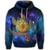 Hawaii Map Turtle Galaxy Hoodie Blue - Polynesian Pride