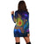 Hawaii Map Turtle Galaxy Hoodie Dress - AH - Blue - Polynesian Pride