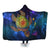 Hawaii Map Turtle Galaxy Hooded Blanket - AH - Blue Hooded Blanket White - Polynesian Pride