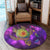 Hawaii Map Turtle Galaxy Round Carpet - AH - Purple - Polynesian Pride