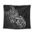 Hawaii Map Turtle Hibiscus Divise Polynesian Tapestry - AH Wall Tapestry Black - Polynesian Pride