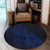 Hawaii Map Turtle Hibiscus Divise Polynesian Round Carpet Blue - AH - Polynesian Pride