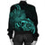 Hawaii Map Turtle Hibiscus Divise Polynesian Bomber Jacket Turquoise - AH - Polynesian Pride