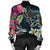 Hawaii Map Turtle Swimming Hibiscus Plumeria Moana Bomber Jacket - AH - Polynesian Pride