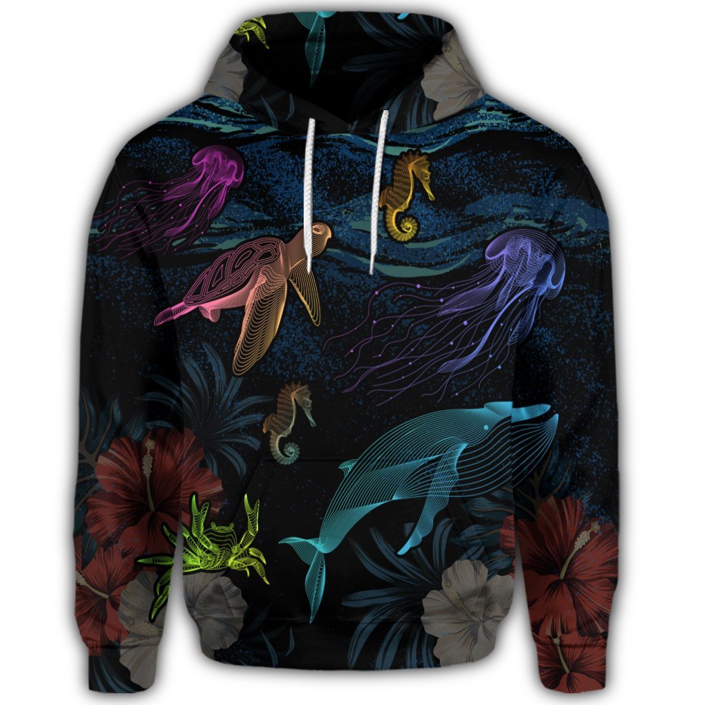 Hawaiian Marine Life Sea Hoodie - Polynesian Pride